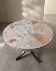 Round White Patina Copper Coffee Table