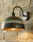 Handmade Aged Copper Dome Wall Sconce – Rustic Farmhouse Outdoor Light