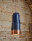 Handcrafted Black Hammered Copper Pendant Light for Kitchen Island