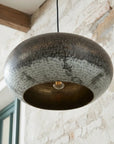 Handmade Oxidized Copper Pendant Light – Rustic Hammered Ceiling Lamp