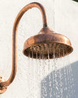 Handmade Copper Rain Shower with Curved Wall Arm