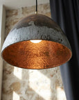 Handmade Oxidized Copper Dome Pendant Light for Rustic Interiors