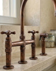 Rustic Copper Kitchen Mixer Tap with Pull-Out Side Sprayer