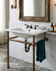 Aged Copper Console Sink Stand – Rustic Vanity Frame