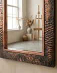 Patina Copper Rectangular Mirror – Artisan Bathroom Wall Accent