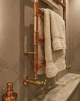 Copper Ladder Towel Rack – Rustic Wall Bathroom Rail
