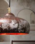 Handmade White Patina Copper Pendant Light – Rustic Kitchen Lamp