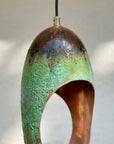 Handmade Oxidized Copper Pendant Light – Sculptural Hanging Ceiling Lamp
