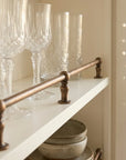 Burnished Copper Shelf Guard Rail for Kitchen Cabinets