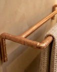 Copper Double Towel Bar – Rustic Wall Mounted Bathroom Rack