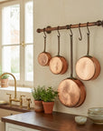 Rustic Copper Wall Pot Rail with S Hooks for Kitchen Storage