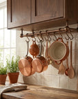 Aged Copper Under Cabinet Pot Rail with S Hooks