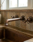 Vintage Copper Wall Tap – Farmhouse Cross Handle Faucet
