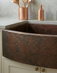 Rounded Front Copper Farmhouse Kitchen Sink