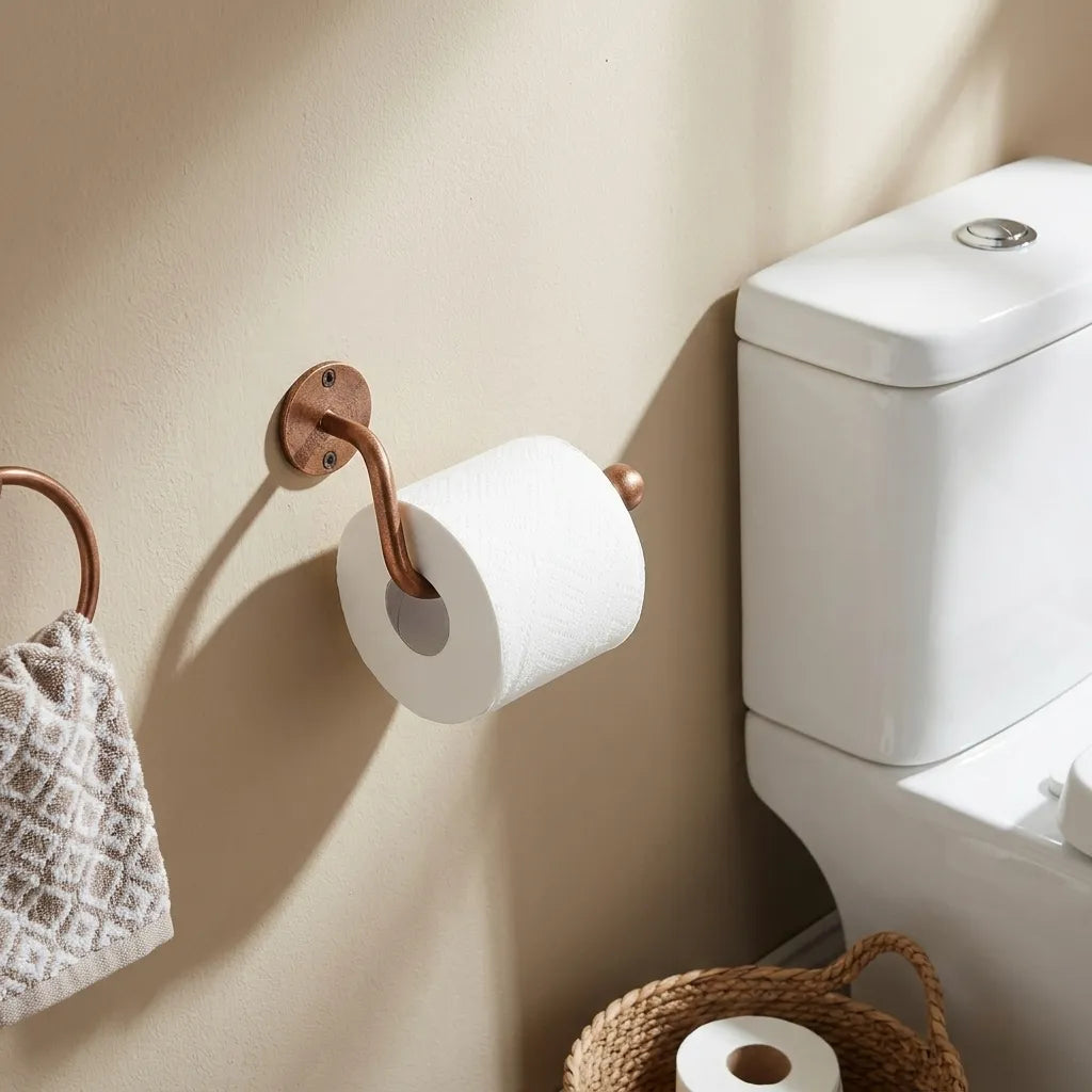 Aged Copper Wall Toilet Roll Holder – Rustic Bath Hardware