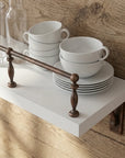 Handmade Aged Copper Gallery Rail for Kitchen Shelves
