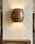Handmade Hammered Copper Wall Sconce – Rustic Patina Wall Light
