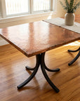 Handcrafted Hammered Copper Dining Table – Rustic Metal Top