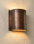 Handcrafted Hammered Copper Wall Sconce – Rustic Lighting