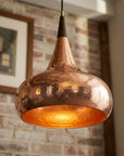 Handmade Hammered Copper Pendant Light – Rustic Kitchen Ceiling Lamp