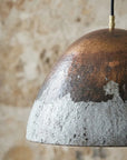 Handmade Oxidized Copper Dome Pendant Light for Rustic Interiors