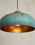 Handcrafted Verdigris Copper Pendant Light for Farmhouse Kitchens