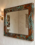 Oxidized Copper Wall Mirror – Rustic Verdigris Frame