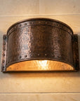 Handmade Hammered Copper Wall Sconce for Rustic Indoor & Outdoor Lighting