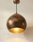 Handmade Oxidized Copper Dome Pendant Light for Kitchen & Dining
