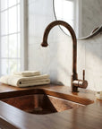 Vintage Copper Swan Neck Faucet – Single Lever Vanity Tap