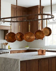 Rustic Copper Oval Pot Hanger – Ceiling Rack with Hooks