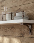 Handmade Aged Copper Gallery Rail for Kitchen Shelves