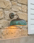 Handmade Green Patina Copper Wall Sconce – Rustic Outdoor Light