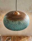 Handcrafted Verdigris Copper Pendant Light for Farmhouse Kitchens