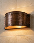 Handmade Hammered Copper Wall Sconce for Rustic Indoor & Outdoor Lighting