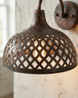 Antique Copper Dome Wall Light – Rustic Farmhouse Sconce