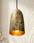 Handcrafted Gold Leaf Pendant Light – Rustic Ceiling Lamp