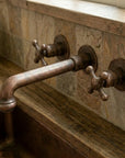 Vintage Copper Wall Tap – Farmhouse Cross Handle Faucet