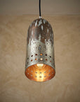 Verdigris Copper Cylinder Pendant Light – Handmade Rustic Hanging Lamp