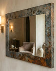 Oxidized Copper Vanity Mirror – Wabi Sabi Wall Decor
