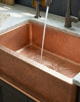 Copper Farmhouse Kitchen Sink with Front Towel Bar