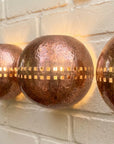 Handmade Hammered Copper Globe Wall Sconce with Artisan Cutouts