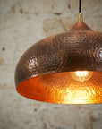 Handcrafted Hammered Copper Dome Pendant Light for Farmhouse Kitchen
