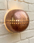 Handmade Hammered Copper Globe Wall Sconce with Artisan Cutouts