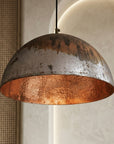 Handcrafted Aged Copper Dome Pendant Light for Kitchen Island