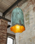 Handmade Verdigris Copper Pendant Light for Rustic Kitchen Island