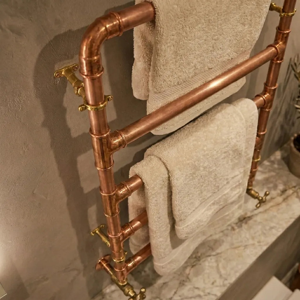 Copper Ladder Towel Rack – Rustic Wall Bathroom Rail