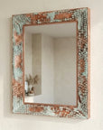 Verdigris Copper Wall Mirror – Artisan Patina Vanity Decor