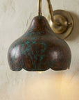 Handcrafted Patina Copper Sconce – Rustic Bedside Light