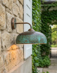 Handmade Green Patina Copper Wall Sconce – Rustic Outdoor Light